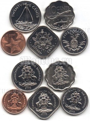Багамы набор из 5-ти монет