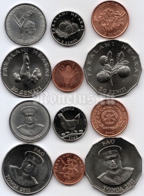 Тонга набор из 6-ти монет 1981-2011 год - Продовольственная и Сельскохозяйственная Организация ООН (FAO)