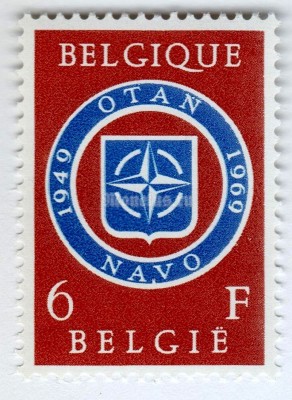 марка Бельгия 6 франков "N.A.T.O." 1969 год