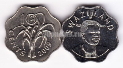монета Свазиленд 10 центов 2009 год