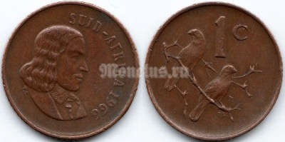 монета ЮАР 1 цент 1966 год - SUID-AFRIKA