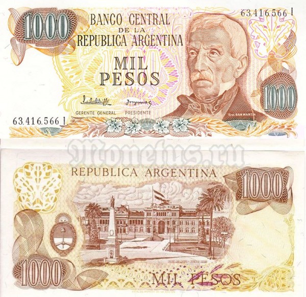 бона Аргентина 1000 песо 1976-1983 год
