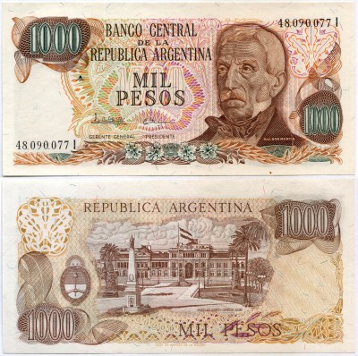 бона Аргентина 1000 песо 1976-1983 год