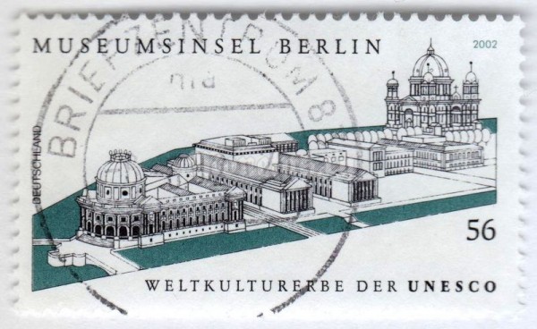 марка ФРГ 56 центов "Museum Island Berlin (World Heritage 1999)" 2002 год Гашение