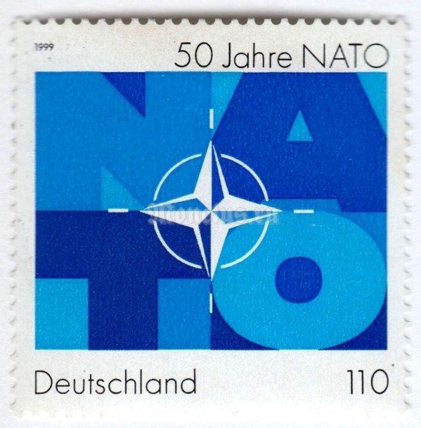 марка ФРГ 110 пфенниг "N.A.T.O." 1999 год Гашение