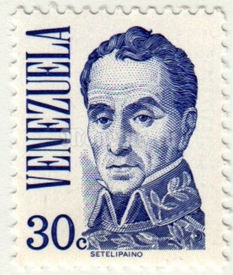 марка Венесуэла 30 сентимо 1976 год Симон Боливар