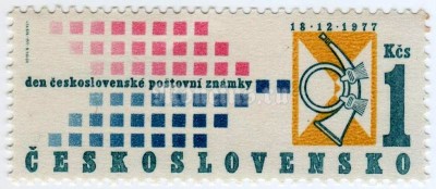 марка Чехословакия 1 крона "Stamp day" 1977 год