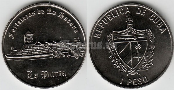 монета Куба 1 песо 2007 год Крепость Ла Пунта в Гаване
