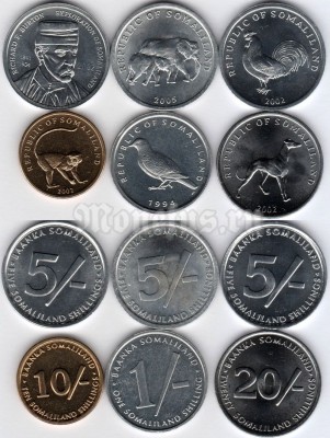 Сомалиленд набор из 6-ти монет 1994-2005 год