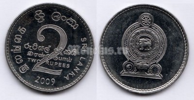 монета Шри-Ланка 2 рупии 2009 год