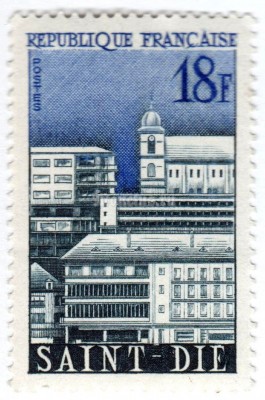 марка Франция 18 франков "Saint-Die" 1958 год 