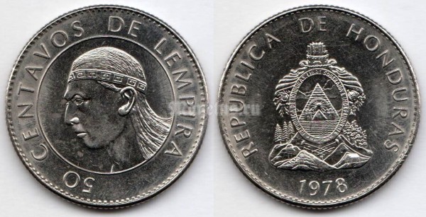 монета Гондурас 50 сентаво 1978 год