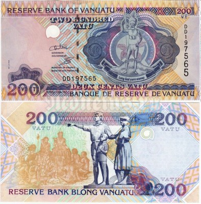 банкнота Вануату 200 вату 2002-2010 год