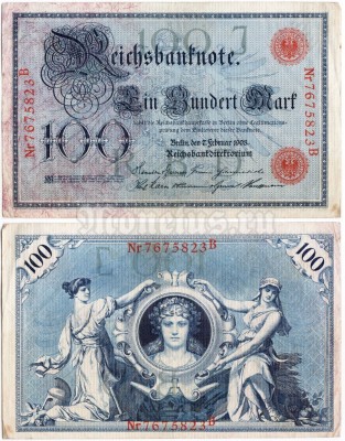 банкнота Германия 100 марок 1908 год