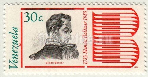 марка Венесуэла 30 сентимо 1979 год Симон Боливар