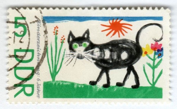 марка ГДР 5 пфенниг "Tomcat" 1967 год Гашение