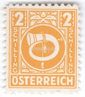 марка Австрия 2 гроша "Posthorn" 1945 год 
