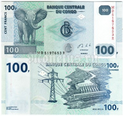 бона Конго 100 франков 2013 год