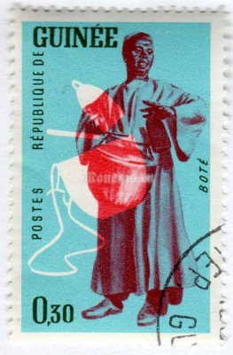 марка Гвинея 0,30 франков "Musical instruments" 1962 год Гашение
