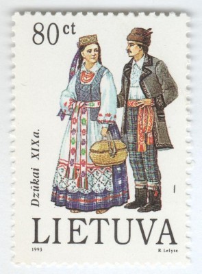 марка Литва 80 центес "Region Dzukai" 1993 год