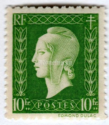 марка Франция 10 франков "Marianne type Dulac" 1945 год 