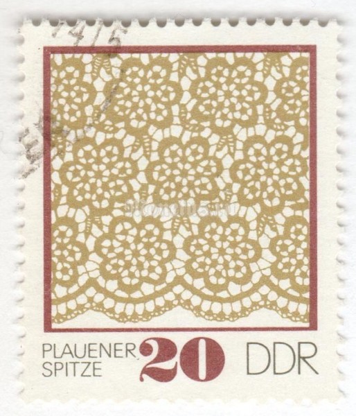 марка ГДР 20 пфенниг "Pattern" 1974 год Гашение