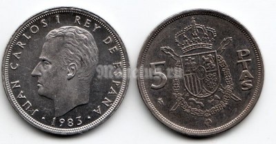 Монета Испания 5 песет 1983 год