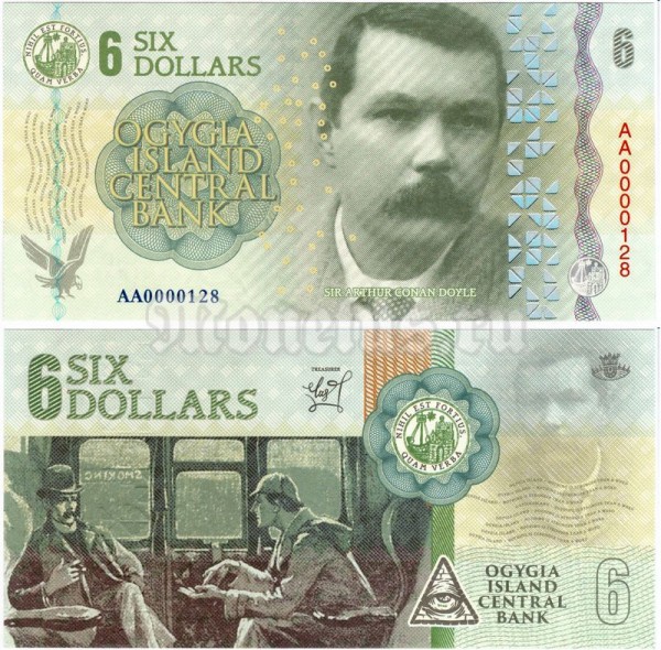 Остров Огигия 6 долларов 2019 год - Артур Конан Дойл