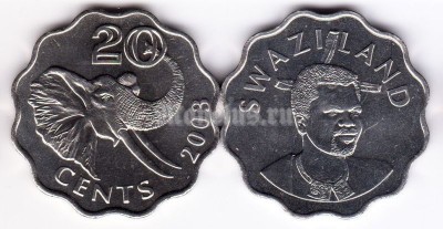 монета Свазиленд 20 центов 2003 год