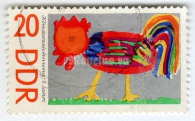 марка ГДР 20 пфенниг "Cock" 1967 год Гашение