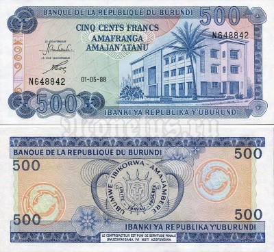 банкнота Бурунди 500 франков 1988 год