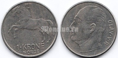 монета Норвегия 1 крона 1971 год