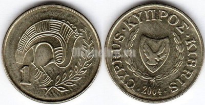 монета Кипр 1 цент 2004 год