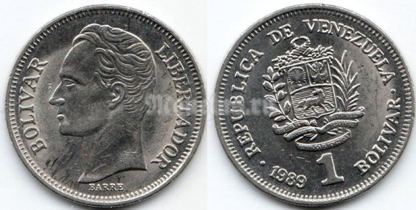 монета Венесуэла 1 боливар 1989 год