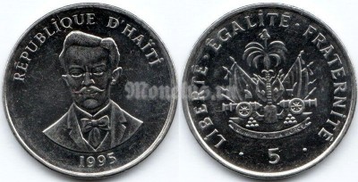 монета Гаити 5 сантимов 1995 год