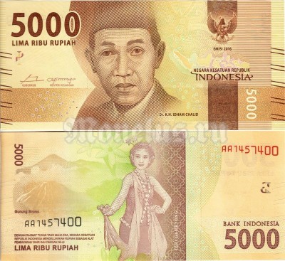 Банкнота Индонезия 5000 рупий 2016 год