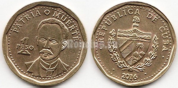 монета Куба 1 песо 2016 год - Хосе Марти