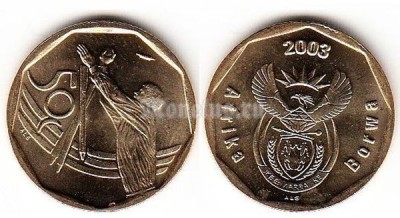 монета Южная Африка 50 центов 2003 год