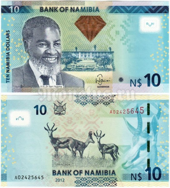 бона Намибия 10 долларов 2012 год