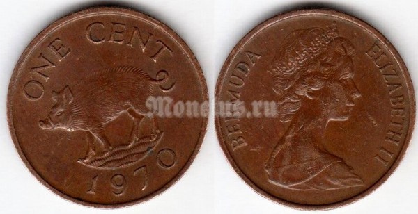 монета Бермуды 1 цент 1970 год