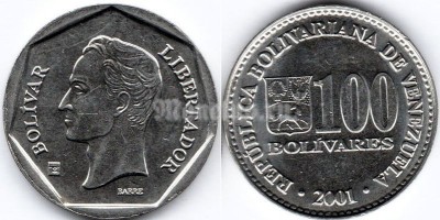 монета Венесуэла 100 боливаров 2001 год