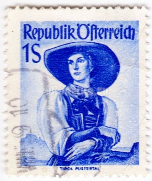 марка Австрия 1 Австрийский шиллинг "Тироль, Пустерталь" 1948 год