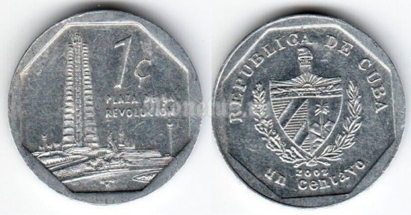 Монета Куба 1 сентаво 2002 год