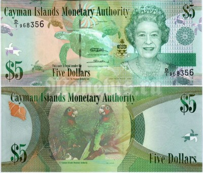 банкнота Каймановы острова 5 долларов 2010 год