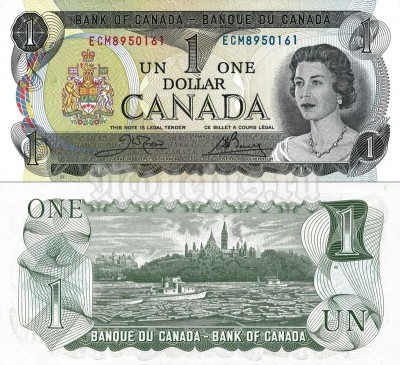 банкнота Канада 1 доллар 1973 год - парламент Канады