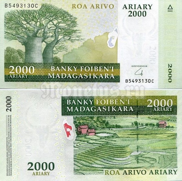 бона Мадагаскар 2 000 ариари 2009 год