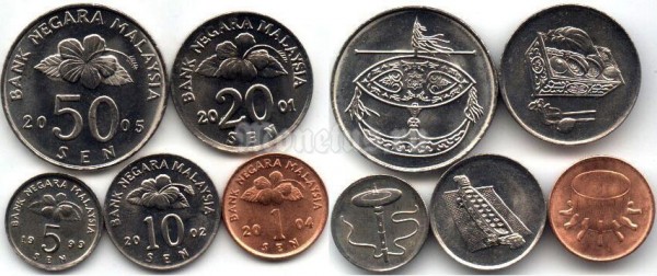 Малайзия набор из 5-ти монет