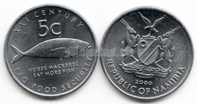 монета Намибия 5 центов 2000 год FAO