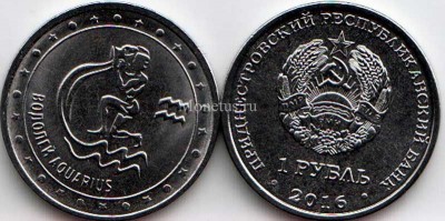 монета Приднестровье 1 рубль 2016 год Водолей