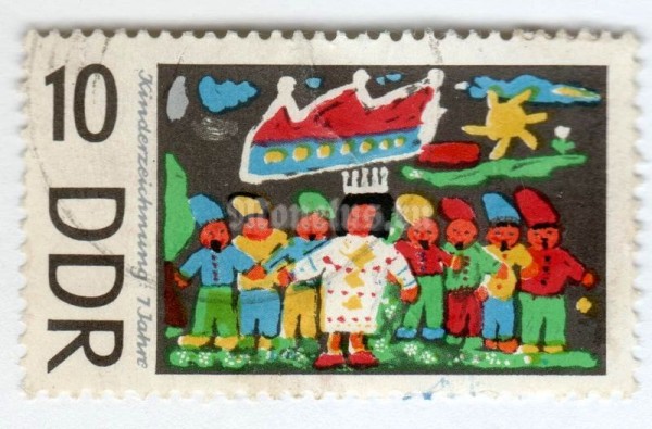 марка ГДР 10 пфенниг "Schneewittchen" 1967 год Гашение